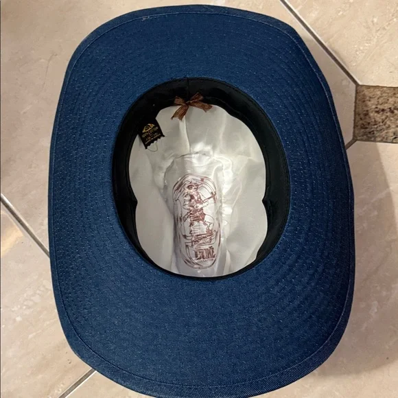 THE DUKE COLLECTION DENIM Blue Cowboy Hat with Multicolor 